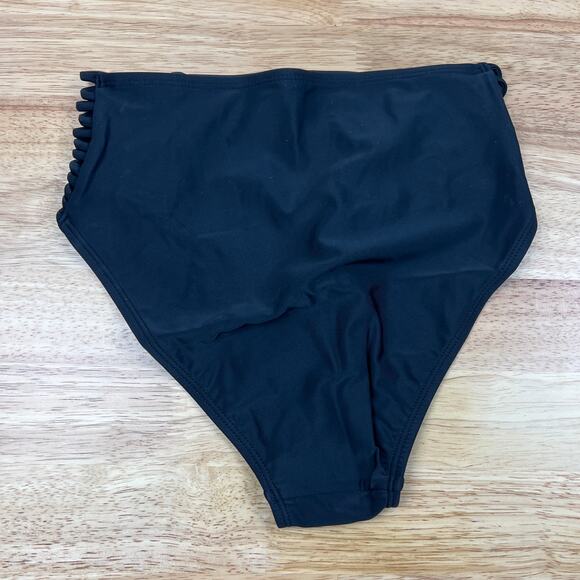 Xhilaration Juniors' High Waisted Black Bikini Bottoms - Size Small - NWT - Picture 6 of 6